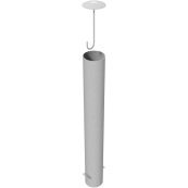 Barrier bollard | Steel tube  152 x 3.2 mm | stationary | for setting in concrete | hot-dip galvanized | total length: 1200 mm | with steel cap with concrete anchor